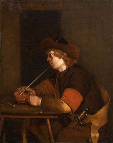 Young Soldier Lighting His Pipe. Workshop of Gerard ter Borch (1616–1681) - Paintings & Drawings Style 