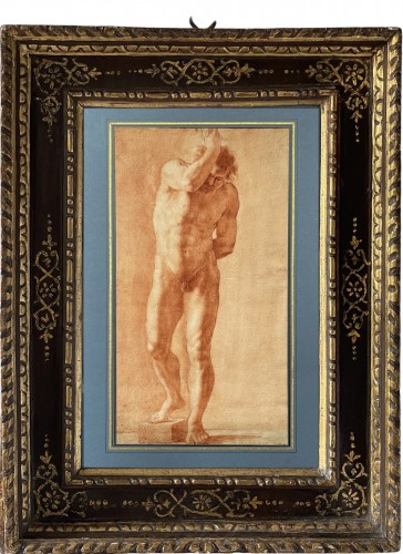 Male Academy Study, Italy 18th century attributed to Ubaldo Gandolfi (1728–1781)