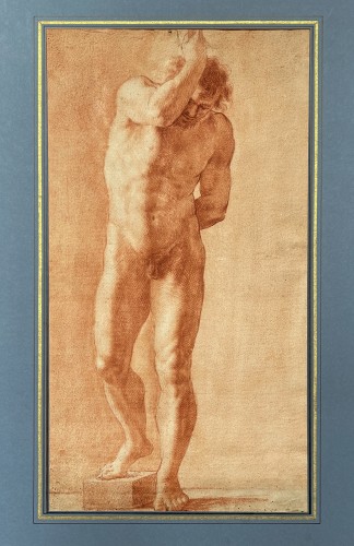 Male Academy Study, Italy 18th century attributed to Ubaldo Gandolfi (1728–1781) - Paintings & Drawings Style 