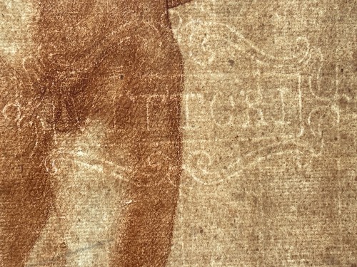 Paintings & Drawings  - Male Academy Study, Italy 18th century attributed to Ubaldo Gandolfi (1728–1781)