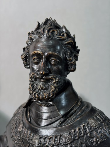 Sculpture Sculpture en Bronze - Paire de bronzes représentant Henri IV et Marie de Médicis, vers 1800