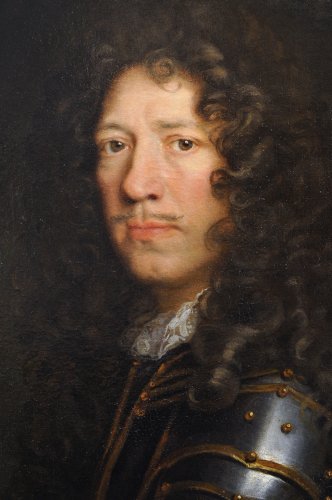 Tableaux et dessins Tableaux XVIIe siècle - Atelier de Pierre Mignard (1612-1695), Epoque Louis XIV Portrait d’un prince en armure