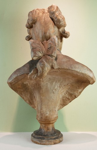 Buste de jeune homme en plâtre patiné XVIIIe siècle - Louis XVI