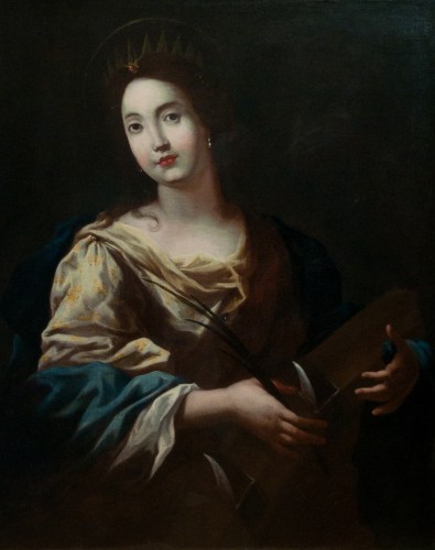 Sainte Catherine d’Alexandrie - Ecole Caravagesque du XVIIe siècle - Tableaux et dessins Style 