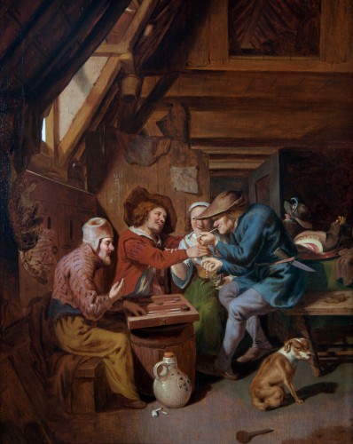 Aert Cosyn (1631-1666) - Les joueurs de Tric trac - Tableaux et dessins Style 