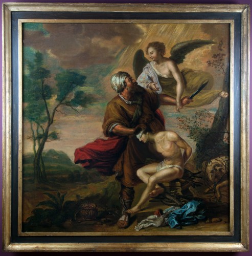 Le sacrifice d’Isaac. Ecole Flamande du XVIIe siècle