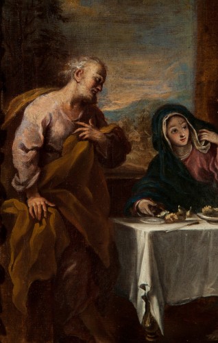 Le repas de la Sainte Famille. École Vénitienne du début du XVIIIe siècle - Tableaux et dessins Style 