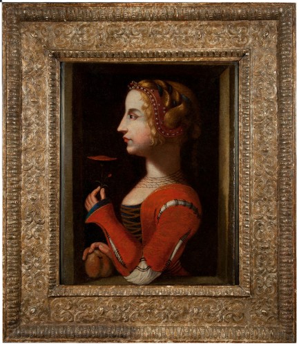 Portrait de Laure de Sade tenant un œillet - École Florentine du XVIe siècle