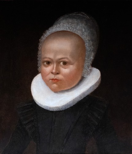 Tableaux et dessins Tableaux XVIe siècle - Portrait d’enfant au bonnet de dentelle - École Flamande du XVIe siècle