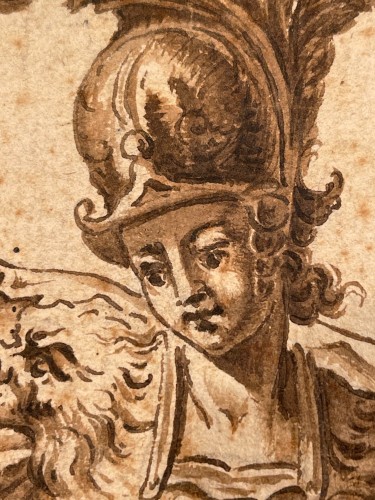XVIIe siècle - Jeune homme en costume de dieu Mars - École française du XVIIe siècle