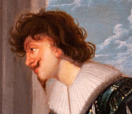 XVIIe siècle - Réunion d’amis, allégorie des cinq sens - Simon de Vos (1603-1676)