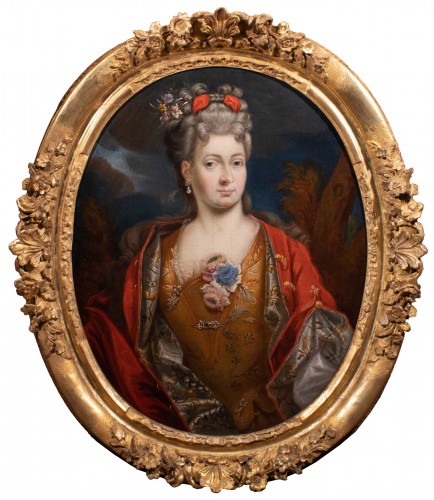 Jeune dame de qualité représentée en Flore. Atelier de Nicolas de Largillierre
