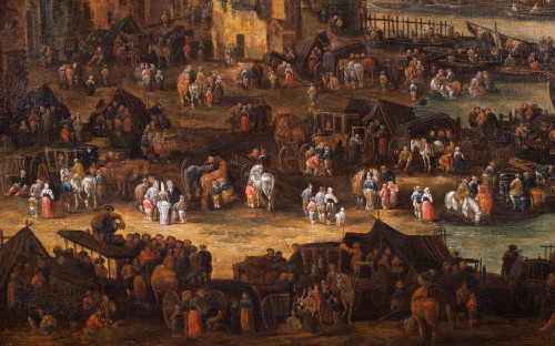 Tableaux et dessins Tableaux XVIIe siècle - Paris, le Louvre vu du Pont-Neuf - Pieter Casteels II dit le jeune (vers1650-1701)