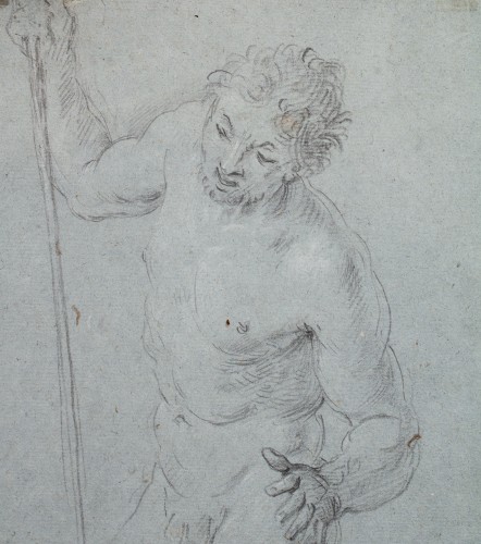 Tableaux et dessins Dessin, Aquarelle & Pastel - Académie d’homme - Attribué à Giuseppe Ghezzi (Ascoli Piceno, 1634 - Rome, 1721)