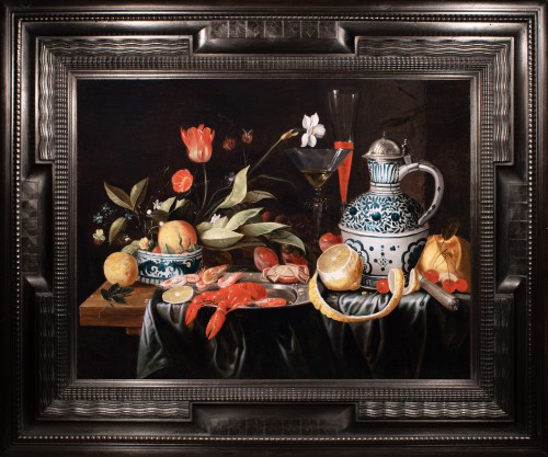 Jan Davidsz de Heem (1606-1684) (Atelier) - Nature morte au homard, fleurs et agrumes
