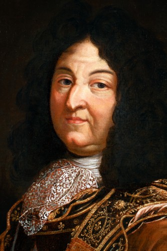 Atelier de Hyacinthe Rigaud 1659-1743. Portrait du Roi Louis XIV. - Tableaux et dessins Style Louis XIV