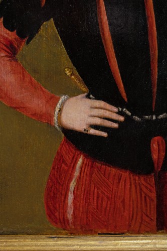 Jeune homme au toquet noir emplumé - École de Corneille de Lyon (1500-1575)  - Galerie FC Paris
