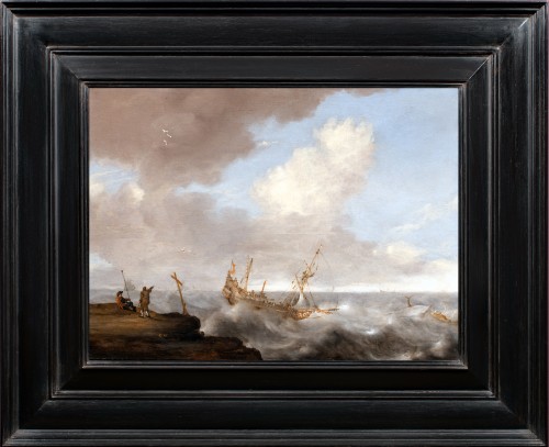 Whale in front of a Dutch ship - Claes Claesz Wou (1592-1665)