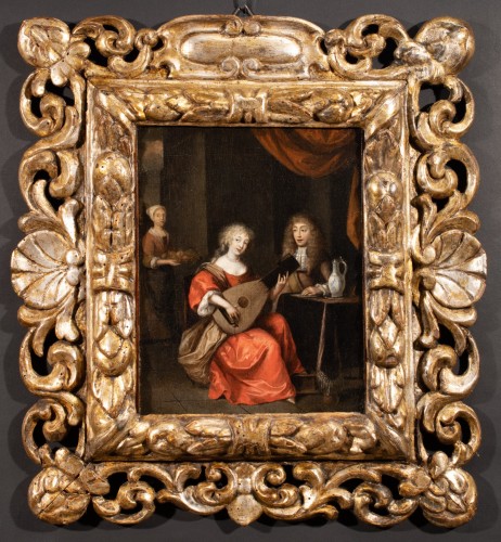Jeune femme jouant du luth - Attribué à Gérard Ter Borch (1617-1681 - Galerie FC Paris