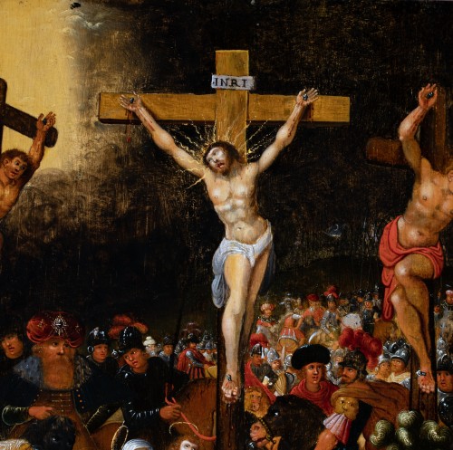 Christ and the two thieves at Golgotha - Louis de Caullery (Antwerp 1580-1621) - 