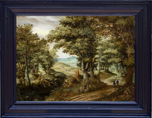 Gillis van Coninxloo III (1544-1606) et atelier. Paysage sylvestre animé