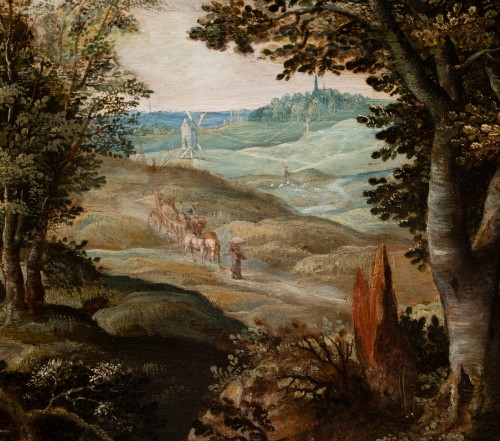 Gillis van Coninxloo III (1544-1606) et atelier. Paysage sylvestre animé - Tableaux et dessins Style Renaissance