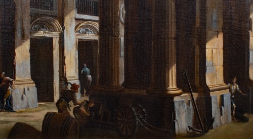 XVIIe siècle - Ruines antiques avec arsenal - Leonardo Coccorante et atelier (1680-1750)