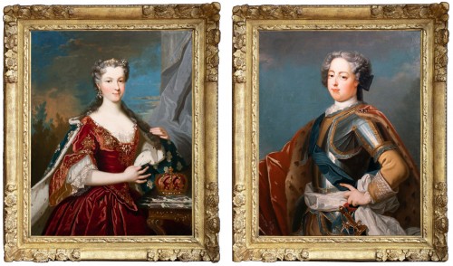 Portrait de Louis XV & Marie Leszczynska. Ecole de Jean-Baptiste Van Loo