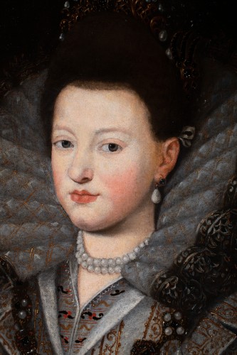 Margherita Gonzaga, duchesse de Lorraine. École de Frans Pourbus le jeune XVIIe siècle - Tableaux et dessins Style 