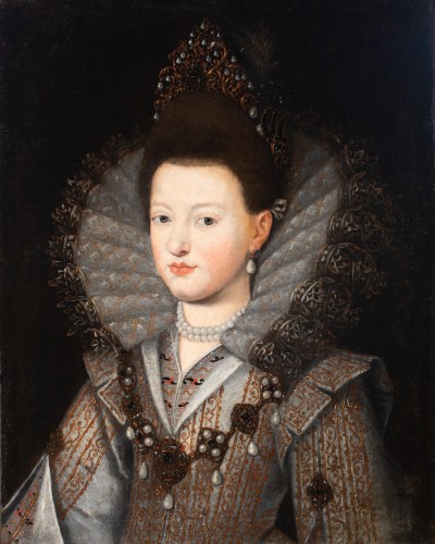 XVIIe siècle - Margherita Gonzaga, duchesse de Lorraine. École de Frans Pourbus le jeune XVIIe siècle