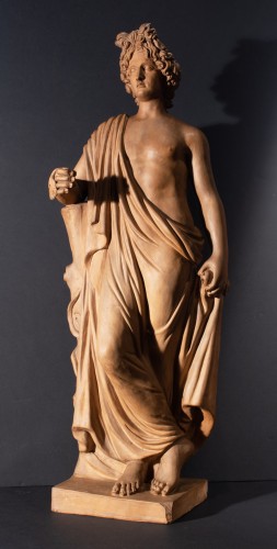 Antiquités - Apollo - Terracotta sculpture, Italy neoclassical period around 1800