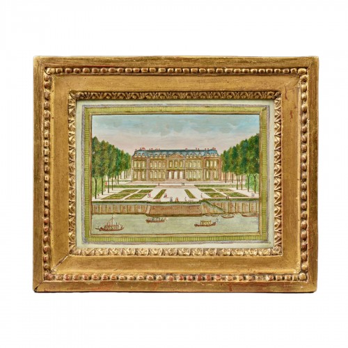 Painting in Compigné representing the Château de Choisy on the Seine side