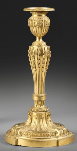 Pair of ormolu wheat ears candlesticks circa 1775 - 