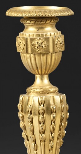 18th century - Pair of ormolu wheat ears candlesticks circa 1775