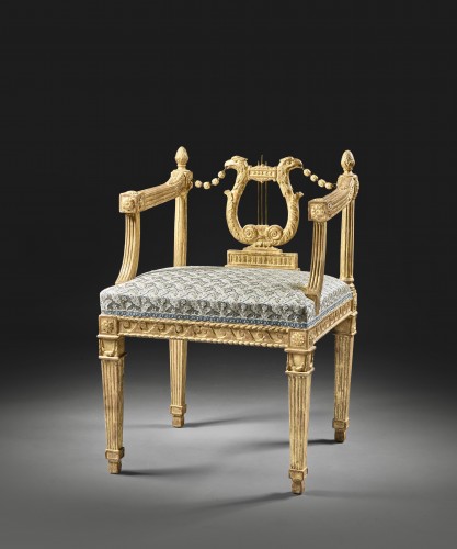 Seating  - Openwork lyre-back armchair