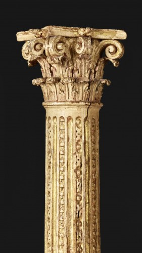 Pair of columns decorated with angels'heads and putti - Decorative Objects Style 