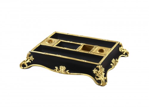 Rocaille ebony inkstand