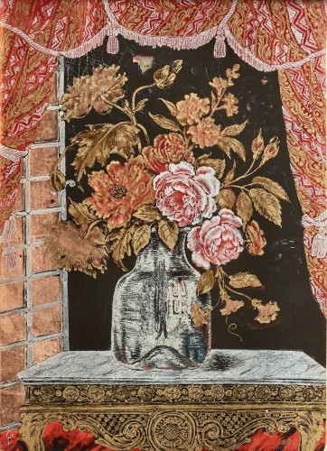 XVIIIe siècle - Paire de petites plaques en verre églomisé