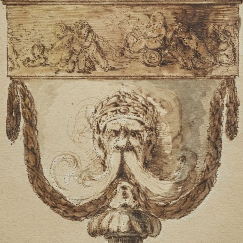 18th century - Drawing of a neoclassical vase