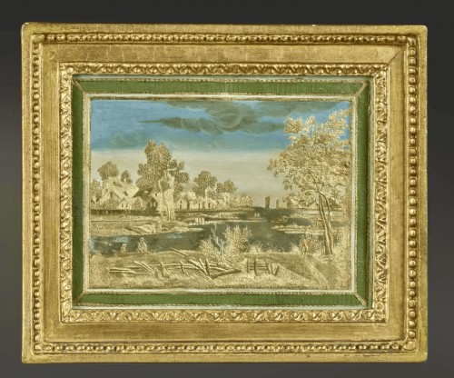 Pair of paintings in Compigné: views of Utrecht &amp; the Ypres canal in Furnes - Objects of Vertu Style 