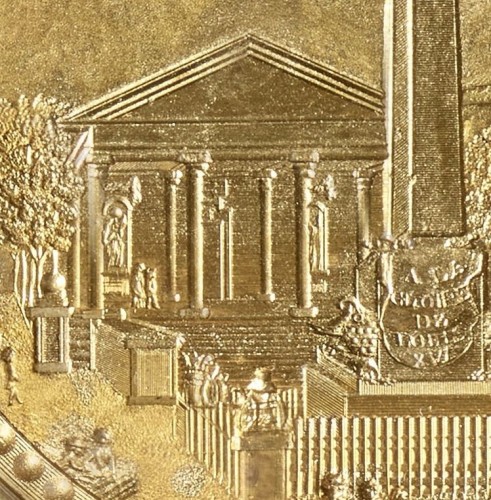 Paintings & Drawings  - Painting in Compigné representing the obelisk of the Vendres port square