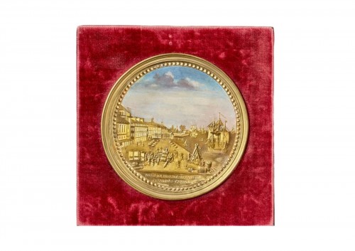 Compigné painting, the port of Bordeaux seen from the Quai des Farines 