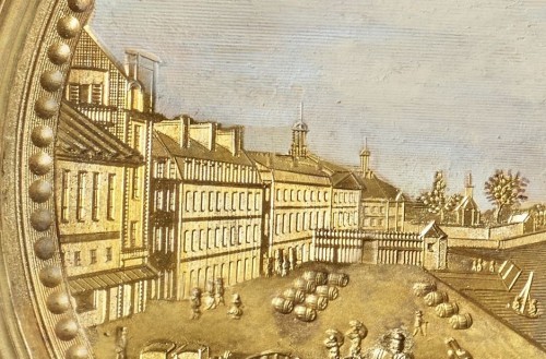 Compigné painting, the port of Bordeaux seen from the Quai des Farines  - 