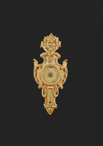 XVIIIe siècle - Baromètre-thermomètre à motifs d’écailles de poisson