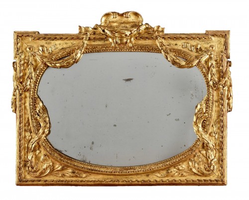 Cadre miroir ovale à encadrement rectangulaire