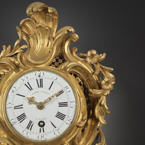 An alcove cartel clock in chased and gilt bronze - Horology Style Louis XV