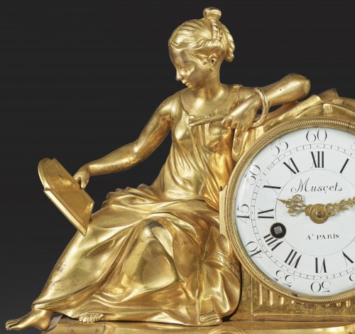 A mantel clock representing a figure of Prudence - Horology Style Louis XVI
