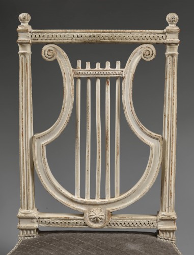 Paire de chaises estampillées Dupain - Sièges Style Louis XVI