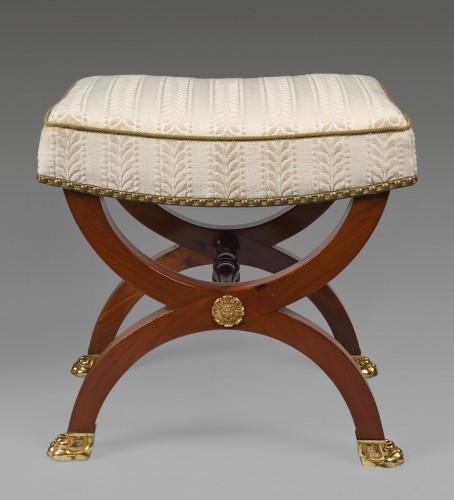 Pair of mahogany stools - Seating Style Restauration - Charles X