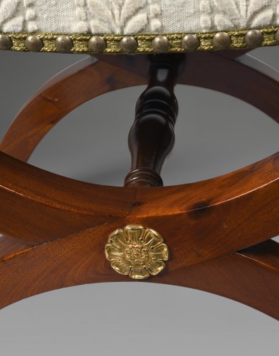 Seating  - Pair of mahogany stools